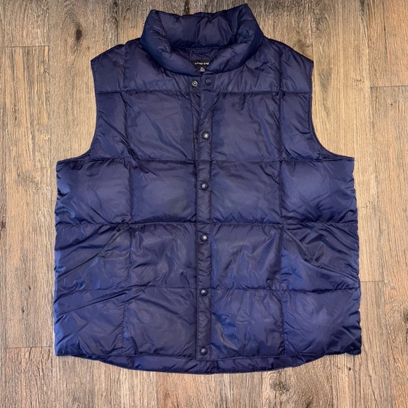 Lands End Down Navy Blue Puffer Vest Sz X Large - Picture 2 of 7